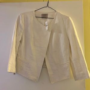 White  LOFT textured crop jacket size Medium tags on never worn